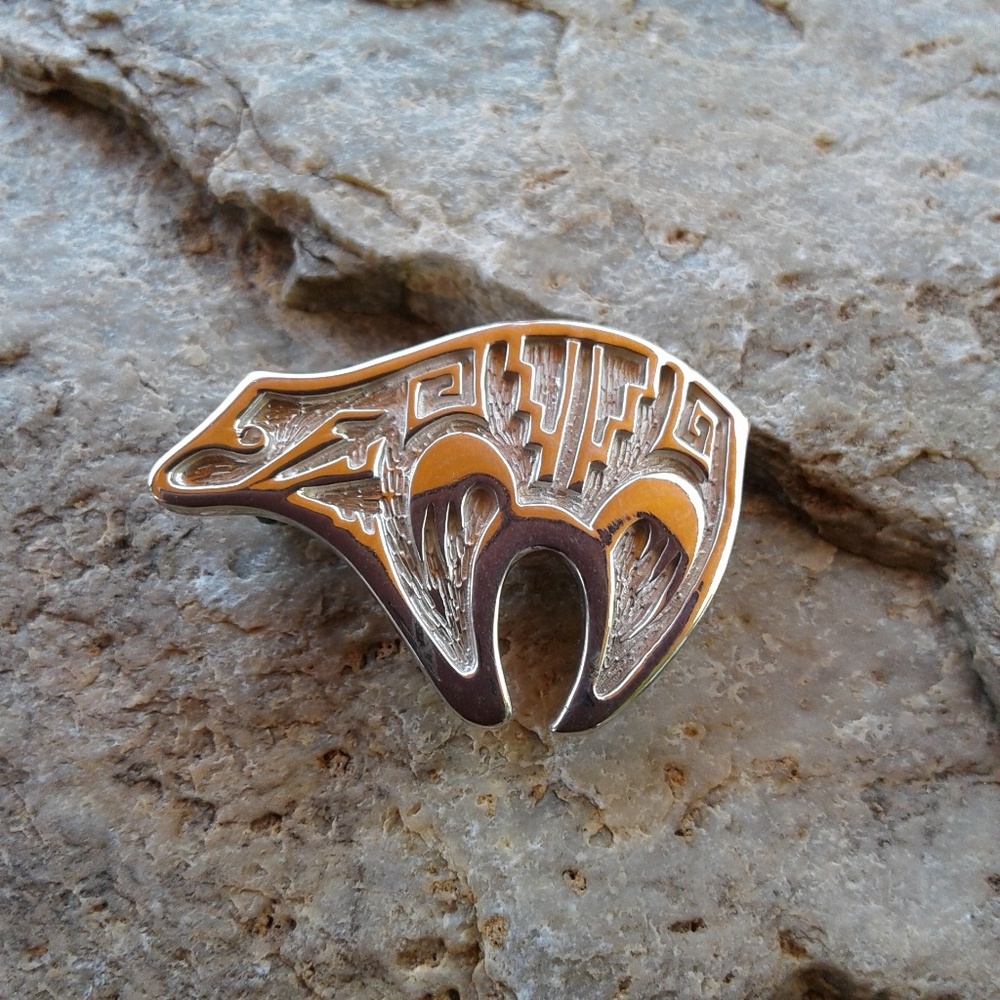 Sterling silver Bear Fetish pin/pendant